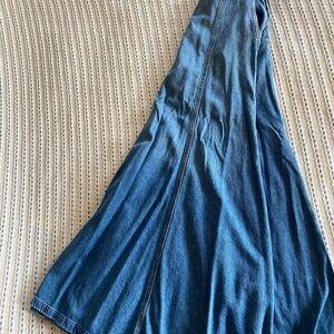 We The Free Dark Blue Denim Maxi Skirt